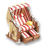 Strandkorb rot-weiß 6,5 x 6,5 x 5 cm