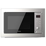 Cecotec Digitale und einbaubare Mikrowelle mit 25 Liter Fassungsvermögen GrandHeat 2500 Built-In Steel Black. Grill und 900 W Leistung