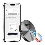 KI Digitales Diktiergerät 64GB – Magnetisches Mini-Aufnahmegerät mit ChatGPT 4o, App-Steuerung, Echtzeit-Transkription, Übersetzung & Zusammenfassung, mit Rauschunterdrückung – Abhörgerät für Meetings