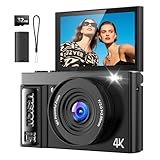 Digitalkamera 4K 64MP Kamera Fotokamera: Digital Kamera für Vlog - Digital Camera mit Autofokus - Vintage Fotokamera Kinder - Geschenke für Teenager Junge Mädchen 10-18 Jahre - 180° Klapp-Bildschirm