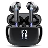 Bluetooth Kopfhörer, Kopfhörer Kabellos Bluetooth 5.3 In Ear, 4 HD Mikrofon, 48 Std Spielzeit Kabellose Kopfhörer, Tiefer Bass, ENC Noise Cancelling Earbuds, IP7 Wasserdicht Ohrhörer, USB-C, Schwarz