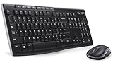 Logitech MK270 Kabelloses Set mit Tastatur und Maus für Windows, 2,4 GHz kabellos, Kompakte Maus, 8 Sondertasten, 2 Jahre Batterielaufzeit, Für PC, Laptop, Deutsches QWERTZ-Layout - Schwarz