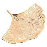 BESTonZON Schmuckaufbewahrungstablett Ginkgoblatt Aufbewahrungstablett für Schmuck mit Glatter Oberfläche Kompaktes Schmuckkästchen für Ringe und Halsketten