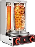Vertikale BBQ-Shawarma-Maschine für den gewerblichen Gebrauch, um 360° drehbare Gas-Kebab-Grillmaschine, Grillmaschine, einstellbare Temperatur, für den Einsatz in der Küche zu Hause im Restaurant