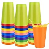 30 Stück 260ml Bunt Plastikbecher Wiederverwendbare Becher, 10 Farben Plastik Trinkbecher, Partybecher, Ruchsichere Trinkbecher Kinder, Hartplastik Becher für Küche Partys Picknick Grillabende Reisen