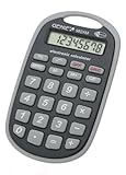 Genie 982 AM 8-stelliger Taschenrechner (Befestigungsöse; Batterie-Power; robustes Design) grau