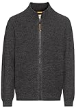 camel active Herren Strickjacke mit Reißverschluss Asphalt, Menswear-XL