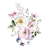 Toilettensitz-Aufkleber Badezimmer Toilettenaufkleber Blumen Muster Selbstklebend Toilettendeckel Aufkleber WC Dekorationen 23,5 x 29 cm