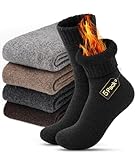 CAOZITOU 5 Paar Thermosocken Herren Damen 39-46, Warme Wollesocekn Atmungsaktiv Winter, Bequeme Stricksocken Weich für Wandern, Zuhause, Freizeit (Multicolor02)