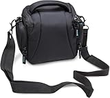 Bodyguard DSLR/DSLM Kamera Tasche mit Zubehörfächern I Schutz gegen Stöße & Wetter I Für Bridge- & Systemkamera I Komfortabler Tragegurt I Schwarz