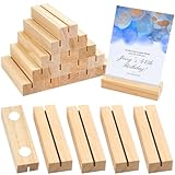 20 Stück Kartenhalter Holz mit gerader Nut und Nanogel, Tischkartenhalter Menükartenhalter Postkartenhalter aus Kiefernholz für Hochzeiten Partys Bankette