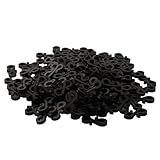 Zeroupshop 150 Stück Außenlicht-Clips S-Haken für Dachrinnenschiene, Zaundeck, wetterbeständige schwarz-weiße Mini-Haken zum Aufhängen von Weihnachtslichterketten und Outdoor-Dekorationen, 3,6 x 1,6