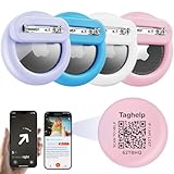 4 Pack Air Tag Apple Kids Hidden Case, Airtag Tracker for Kids, AirTag Hidden Kids Holder with Invisible Pin, Anti Lost, for Kids, Elderly, Luggage, Clothing (Blue White Pink Purple)