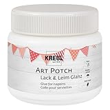 KREUL 49151 - Art Potch Lack und Leim transparent glänzend, 150 ml, Serviettentechnik- und Dekokleber auf Wasserbasis, für Holz, Keramik, Stein und Karton