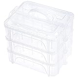 New brothread 3 Schichten Stapelbare Klare Speicherbox/Organizer für 60 Spulen Zuhause Stickgarn und Nähgarn (Anforderungen an die Spulengröße: Höhe≤5.6cm; Breite≤4.3cm)