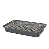 Ecktoilette – Katzentoilette für Kaninchen, abnehmbare Box wiederverwendbar | aus Edelstahl, Zubehör für Käfig für Katzen Frettchen Nager Hygiene Haustiere