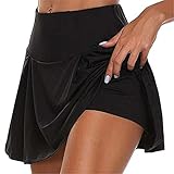 Damen Tennis Golf Sport Hosen Rock Dehnbar Laufrock 2 in1 Sport Leggings mit Rock Kurz Skort Hosen Rock Dehnbar Laufenrock