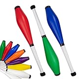 Juggle Dream Trainer Street Jonglierkeulen 3er Set Tolle Trainerkeule - Jonglierset für Anfänger und Fortgeschrittene Jongleure (Grün, Rot, Blau)