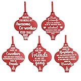 Christbaumschmuck aus Holz, 5 Stück, dekorative Anhänger aus Holz, kreative Weihnachtsschmuck für Bäume, Kränze und Türrahmen