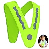 QZKJQDD V-Form Warnweste Kinder, Warnweste Kinder Leichte, Sicherheitsweste Reiten, Leuchtweste Reflektorweste, Verrutschen Gute Sichtbarkeit,für Sport, Laufen, Fahrrad (1 Stück)