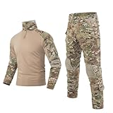 SINAIRSOFT Taktische Herren-Uniform, Airsoft, Paintball, Jagd, Outdoor-Hose, Hemd mit Ellenbogenpolster, Kampf-Armee-BDU-Anzug