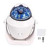 Klanata Marine-Navigationskompass für Boote mit Nachtbeleuchtung, magnetischer Deklinationseinstellung und Armaturenbretthalterung für Autos, Boote, Wohnwagen