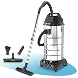 STAHLWERK Nass- und Trockensauger VCL-1500 ST – 1500 W Industriesauger mit 40 l Edelstahlbehälter, Blasfunktion, Sicherheitsabschaltung und umfangreichem Zubehörpaket, robuster Werkstattsauger