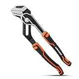 VANQUISH Wasserpumpenzange Rohrzange mit TPR-Griffen Länge 250mm Rostschutz Chrom-Vanadium Orange und Schwarz 3173