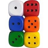 TOBBOMEY 6 Stück Teiliges Große Pu schaumwürfel Bunte Fake Dice Anti Stress Spielwürfel für Erwachsene Leichtes Kompaktes Design zum Entspannen