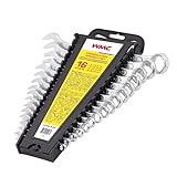 WMC TOOLS | Maul-Ringschlüssel-Satz | 16-tlg. | SW 6mm - 24mm | inkl. Kunststoffhalter | Gabelringschlüssel