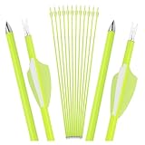 PYMUST 12 Stück 30' Bogenschießen Kohlenstoff Pfeile Jagd Pfeile mit 1,75' Gummifeder Targeting Übung Pfeile 1500 Wirbelsäule für Compound & Recurve & traditionellen Bogen