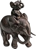 Kare Design Deko Figur Dumbo Uno Schwarz, Deko Objekt, Elefant, Accessoire, Wohnzimmer, Deko für Regale oder Sideboards, Deko Skulptur, Dekoration, 19x18x9 cm (H/B/T)