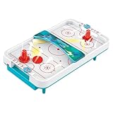 Hockey-Tischspiel – Airhockey-Tischspiel für Erwachsene mit Gebläse, batteriebetriebener Spieltisch, kleine Airhockey-Pucks, tragbar für Schlafzimmer
