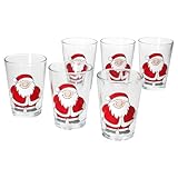 Ritzenhoff & Breker Santa Winter 6er Set Glühweingläser I 240ml, H 11cm I Tee-Glas mit Weihnachtsmann-Dekor in Rot & Weiß I Weihnachtsglas für Kaffee, Eierlikör & Co an Nikolaus & zum Advent