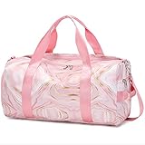 EUYIFET Rosa Marmor Sporttasche Mädchen Damen Mittelgroß wasserdichte Reisetasche Trainingstasche Sporttasche mit Schuhfach Nasser Tasche mit Schultergurt Für Fitnessstudio,Yoga,Schwimmen,Wochenende