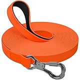 X XBEN Wasserdicht Schleppleine für Hunde,3M 5M 10M 15M 20M 30M Gummierte Schleppleine mit Abschließbarer Karabine,Wasserfest Hundeleine Laufleine für Große bis Kleine Hunde,Robuste Trainingsleine