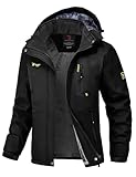donhobo Damen Jacken Fleecejacke Winterjacke Wasserdicht Atmungsaktiv Verdickt Warm Winddicht Softshelljacke Outdoor Funktionsjacke (Schwarz, L)