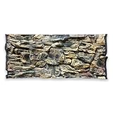 ZooPaul Aquarium Rückwand 3D 120x60cm Terrarium Hintergrund Fels Stein Wurzel Struktur Amazonas NEU