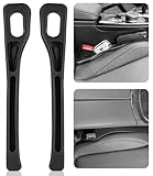 Syvory 2 Stück Aufbewahrungsbox für Autositzlücken,Autositz Spaltfüller, Autositz Organizer Car Seat Gap Filler für PKW, SUV, LKW (Schwarz)