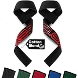 EVO Fitness Zughilfen Krafttraining Perfekt Für Und Bodybuilding Sowie Intensives Krafttraining Kreuzheben Gurte Lifting Straps Fitgriff Zughilfen Frauen Und Männer (Schwarz/Rot)