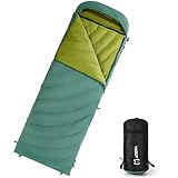 ATEPA Daunenschlafsack,Schlafsack Outdoor, Deckenschlafsack mit 600FP Daunen, wasserabweisend, Schlafsäcke für 4 Jahreszeiten, ideal für Erwachsene beim Camping, Reisen und Abenteuern,（Grün）