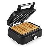 Princess Belgische Waffel Eisen Deluxe – 1500 Watt, 10-stufiges Thermostt, Antihaftbeschichtet, 26 x22 cm, für 2 Waffeln, Matt Schwarz, 132398