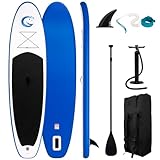 FunWater 10'6' & 11'6' Stand Up Paddle Board Multifunktionale Paddelboards mit Flossen, Knochleine, SUP Pump, Paddel, Sup-Rucksack, Für Aller Könnensstufen (11'-BLAU-Weiss Klassiker)