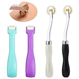 iTYOOS 4 Stück Kopierrädchen und Nahtroller Kit, Schneiderrädchen Schnittmusterrad, Edelstahl Markierrädchen, Markierrädchen Schnittmusterrad für DIY Leder Kanten Kunsthandwerk, Quilten, Nähen