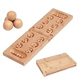Spiel Mancala Brettspiel | Kalaha Spiel Erwachsene Brettspiel mit klappbarem Holzbrett -Familien Brettspiele-Mancala Spiele Strategisches Spiel für Kinder