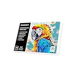 KINSPORY Aquarellpapier A6 mit 30 Blatt - 300gsm Aquarellblock, kaltgepresstes Textur-Aquarellpapier, Skizzenbuch, Wasserfarben Papier für Malerei, Zeichnung, Skizzen und Mischtechnik - 10,5 x 14,8 cm