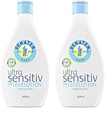 PENATEN Ultra Sensitiv Pflegelotion parfümfrei (400 ml), Baby Körperlotion ohne Parfüm & Farbstoffe, Babypflege speziell für besonders empfindliche Haut entwickelt (Packung mit 2)