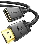 Silkland HDMI 2.1 Verlängerungskabel 1M, 10K/8K@60Hz 4K@120Hz/144Hz HDMI Stecker auf Buchse, 48Gbps Dynamic HDR10+ HDCP 2.3 eARC HDMI Verlängerung Kurz kompatibel mit TV Stick, HDTV, Laptop