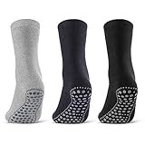 3 oder 6 Paar ABS Socken Herren Damen Anti Rutsch Socken Baumwolle 8600 WP (Schwarz Blau Grau 3 Paar 43-46)