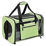 Prodigen Haustier-Transportbox für kleine Hunde, Katzentragetasche für kleine Katzen, mittelgroße Katzen, kleine Haustier-Tragetasche, für kleine Hunde, Katzen, Haustier, Reisetasche, Grün, M
